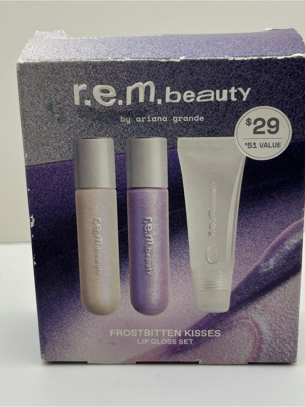 r.e.m. beauty Frostbitten Kisses Lip Gloss Set three-piece By Ariana Grande